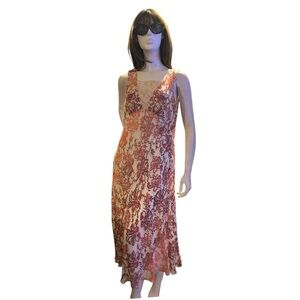 Sundance Floral Size P6 Whimsical Embroidered Lace & Silk Dress P6
